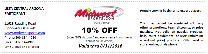 USTA 10% Off